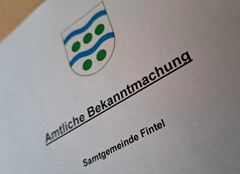 Schriftzug Amtliche Bekanntmachung für Eintragungen unter "Aktuelles" © Samtgemeinde Fintel