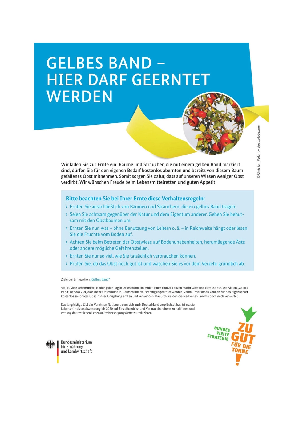 Abbild eines Flyers der Aktion "Gelbes Band" © Bundesministerium für Wirtschaft und Klimaschutz